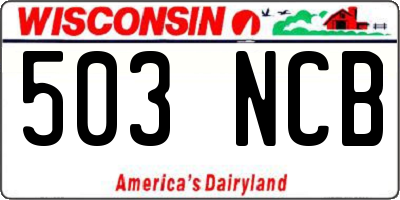 WI license plate 503NCB