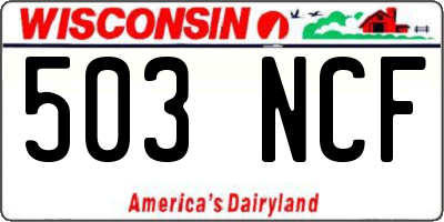WI license plate 503NCF