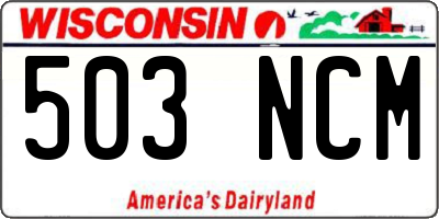 WI license plate 503NCM