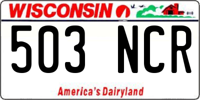 WI license plate 503NCR