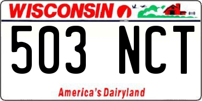 WI license plate 503NCT