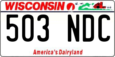 WI license plate 503NDC