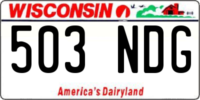 WI license plate 503NDG