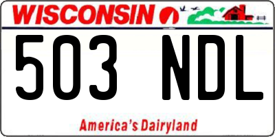 WI license plate 503NDL