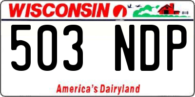 WI license plate 503NDP