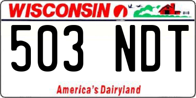 WI license plate 503NDT