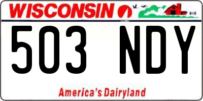 WI license plate 503NDY