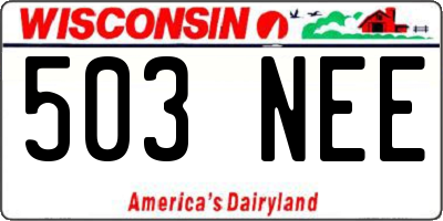 WI license plate 503NEE