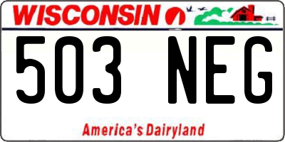 WI license plate 503NEG