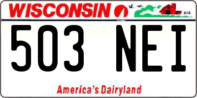 WI license plate 503NEI