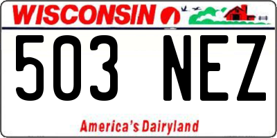 WI license plate 503NEZ