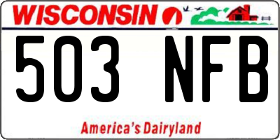 WI license plate 503NFB
