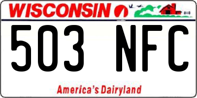 WI license plate 503NFC
