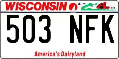 WI license plate 503NFK