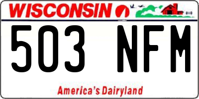 WI license plate 503NFM