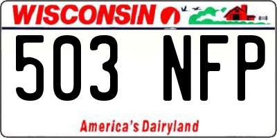 WI license plate 503NFP