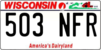 WI license plate 503NFR