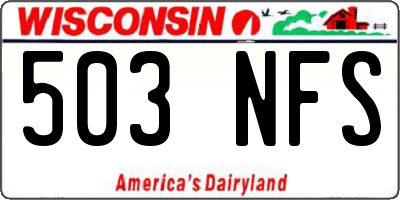 WI license plate 503NFS
