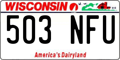 WI license plate 503NFU