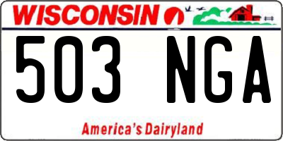 WI license plate 503NGA