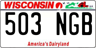 WI license plate 503NGB