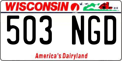 WI license plate 503NGD