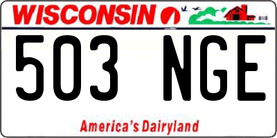 WI license plate 503NGE