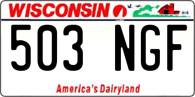 WI license plate 503NGF