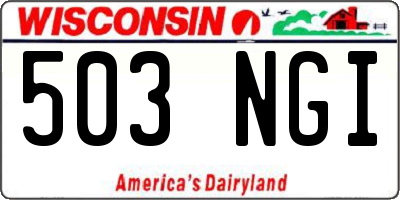 WI license plate 503NGI