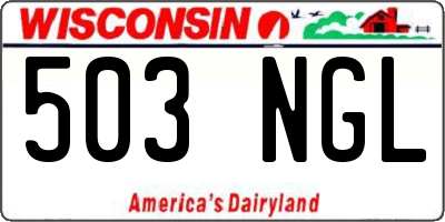 WI license plate 503NGL