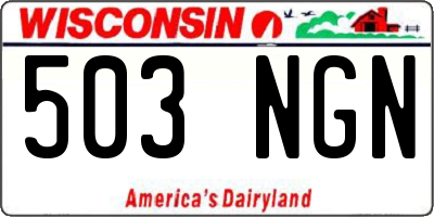 WI license plate 503NGN