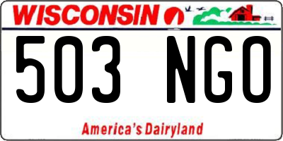 WI license plate 503NGO