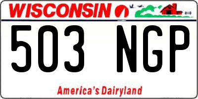 WI license plate 503NGP