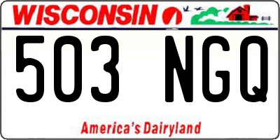 WI license plate 503NGQ