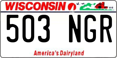 WI license plate 503NGR