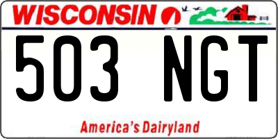 WI license plate 503NGT