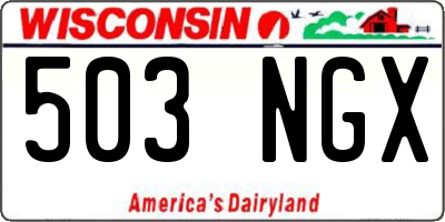 WI license plate 503NGX