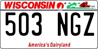 WI license plate 503NGZ