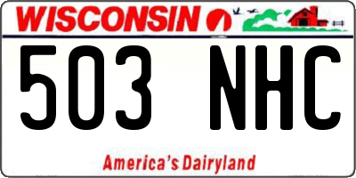 WI license plate 503NHC