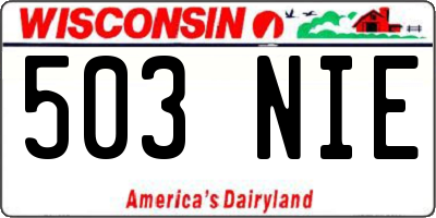 WI license plate 503NIE