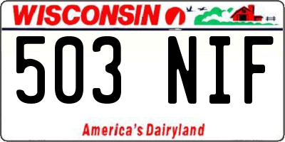 WI license plate 503NIF