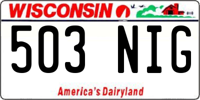 WI license plate 503NIG
