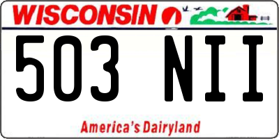 WI license plate 503NII