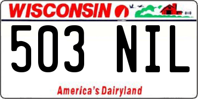 WI license plate 503NIL