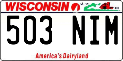 WI license plate 503NIM