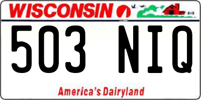 WI license plate 503NIQ