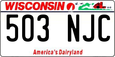 WI license plate 503NJC