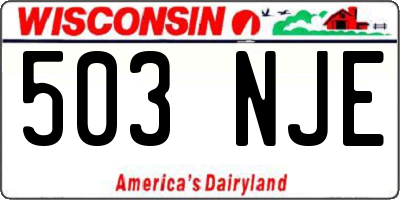 WI license plate 503NJE