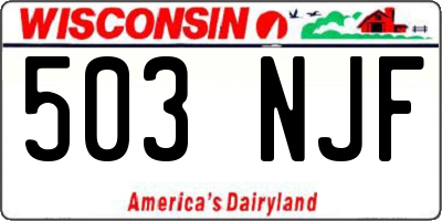 WI license plate 503NJF
