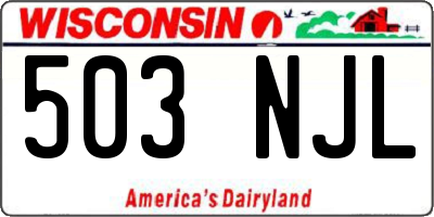 WI license plate 503NJL